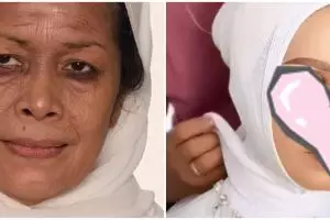 Trik MUA hilangkan kerutan di wajah nenek saat dirias ini tak terduga, hasil akhirnya manglingi pol