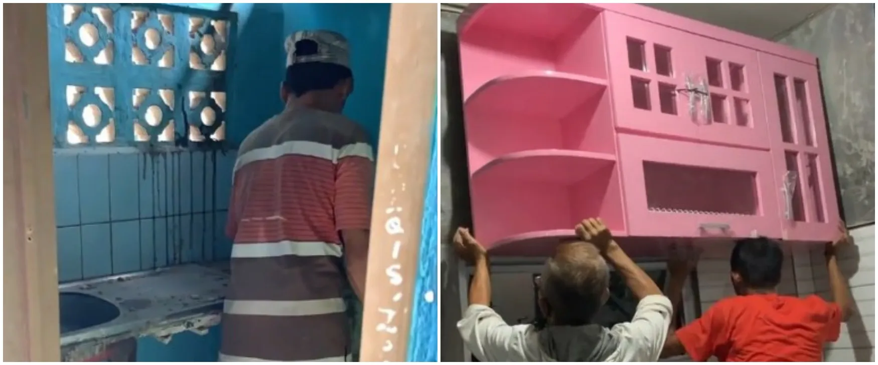 Dapur sempit di makeover jadi cantik bernuansa serba pink, 9 potret perubahannya bikin betah masak