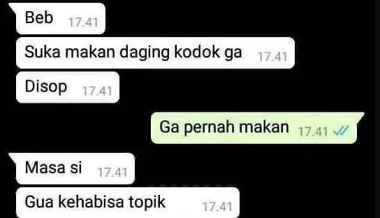 Chat lucu nanya udah makan belum Berbagai sumber