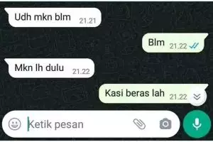 11 Chat lucu nanya 'udah makan belum?' ini jawabannya menohok bikin nyesek