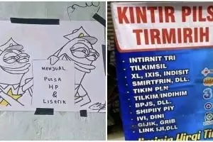 11 Tulisan nyeleneh di spanduk konter pulsa ini bikin cekikikan, namanya juga usaha