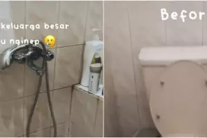 Kamar mandi desain jadul ini dimakeover jadi modern dan estetik, hasilnya bak toilet hotel