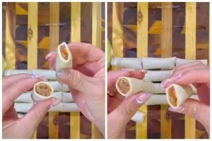 Bukan digulung satu per satu, ini cara memberi isian dan menggulung lumpia agar lebih cepat selesai