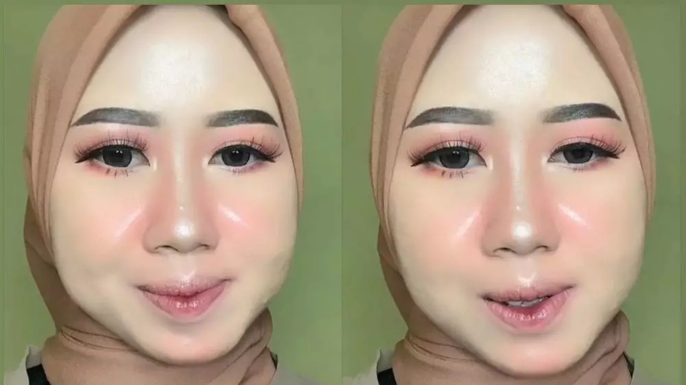 Perubahan wanita usai makeup sendiri ini bikin takjub © TikTok Perubahan wanita usai makeup sendiri ini bikin takjub © TikTok