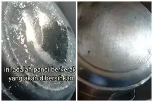 Tanpa air panas, begini trik bersihkan pantat panci yang gosong cuma butuh modal Rp3.000