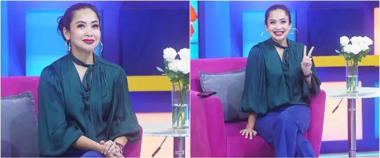 11 Gaya Feni Rose usai umrah, gunakan hijab saat jadi presenter acara gosip