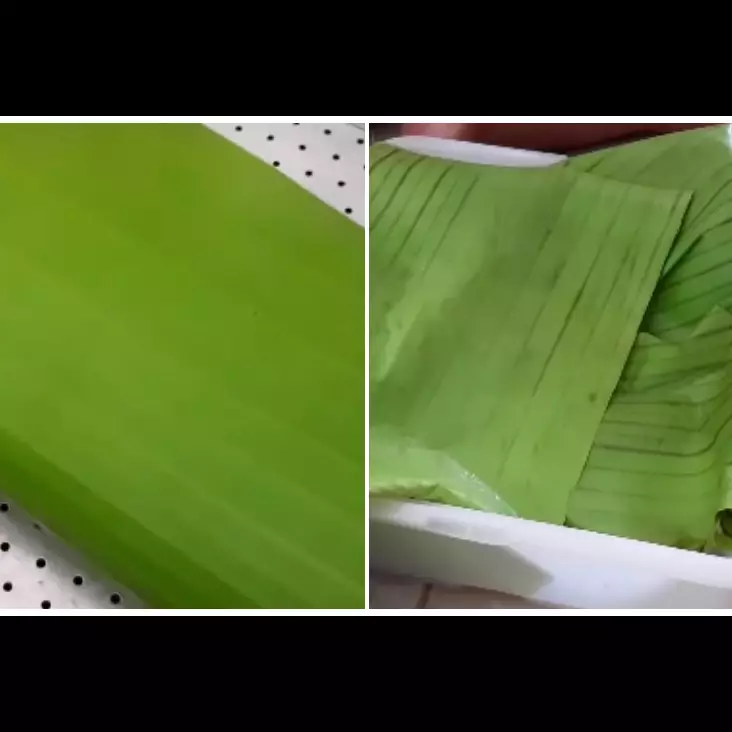 Bukan dibakar, ini trik mudah melenturkan daun pisang agar mudah dibentuk dan tetap berwarna hijau