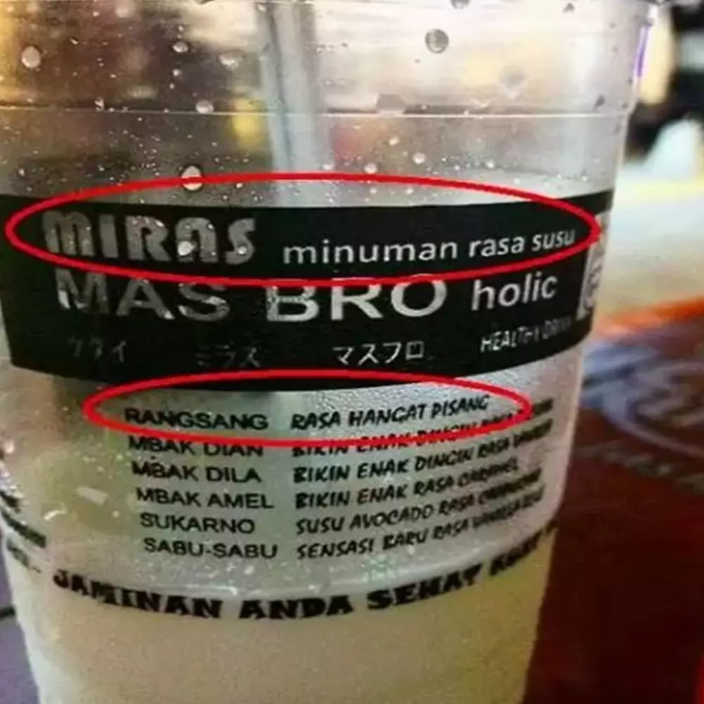 Awas tersedak, 11 tulisan lucu di kemasan minuman ini bikin haus hilang
