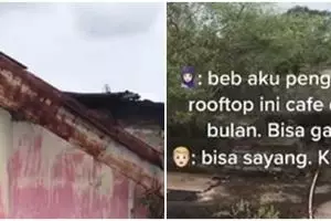 Transformasi rooftop kumuh dan berantakan dimakeover jadi kafe estetik, hasilnya kece maksimal