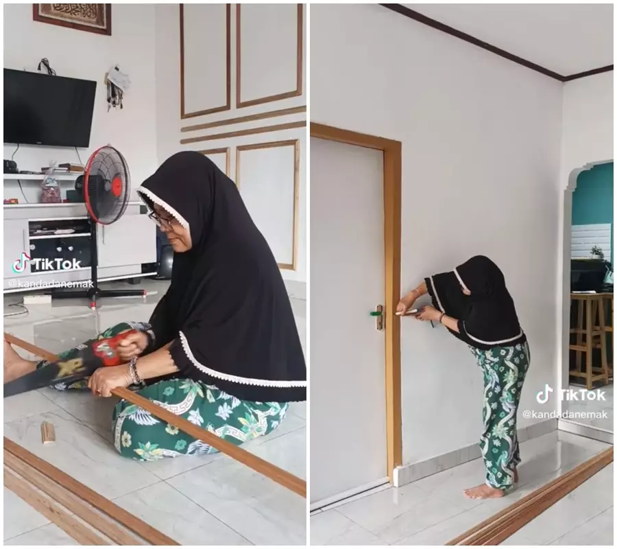 Emak-emak gabut makeover ruang keluarga © TikTok/@kandadanemak Emak-emak gabut makeover ruang keluarga © TikTok/@kandadanemak