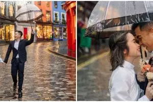 Sepatu kegedean jadi sorotan, intip 9 potret prewedding Gritte Agatha dan Arif Hidayat