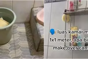 Kamar mandi ukuran 1x1 meter dimakeover jadi bak toilet hotel, hasilnya estetik pol