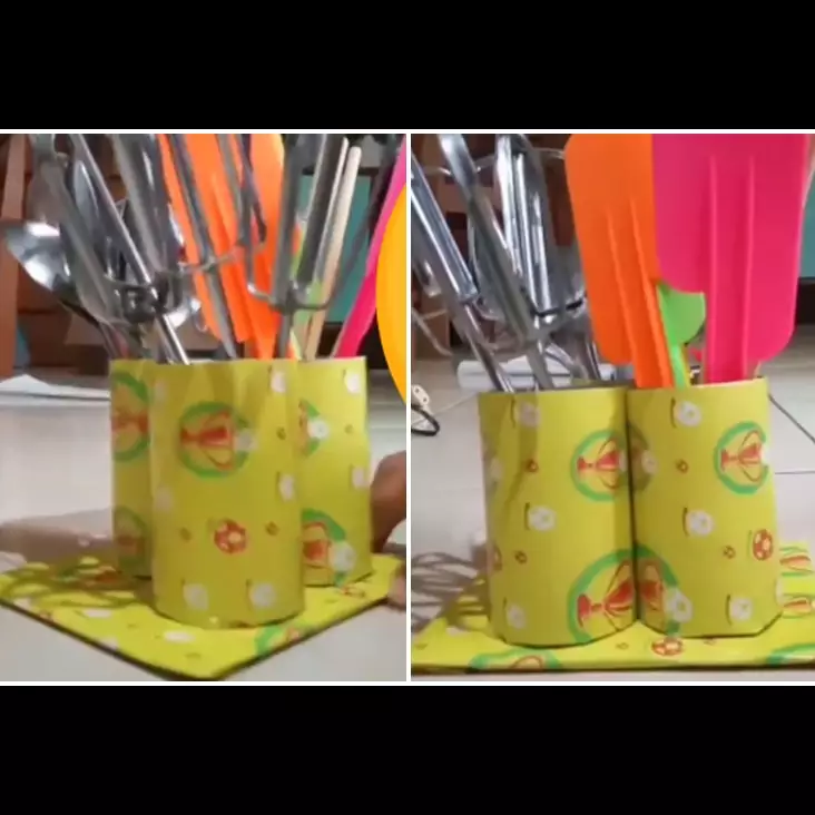 Cara unik bikin tempat sendok dari sampah dapur, murah meriah dan gampang ditiru