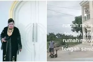 11 Penampakan rumah Mira Hayati pemilik tas emas Rp 500 juta, bagai istana emas di tengah sawah