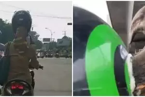 11 Potret kocak helm pengendara motor ini penampakannya aneh banget, ada yang pakai tanduk hewan