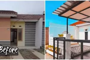 11 Transformasi rumah tipe 30 dimakeover jadi huninan modern minimalis, terasnya mirip vila di Bali