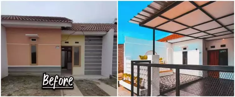 11 Transformasi rumah tipe 30 dimakeover jadi huninan modern minimalis, terasnya mirip vila di Bali