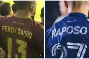 11 Potret kocak tulisan di belakang jersey ini membentuk kata yang lokal abis