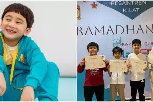 7 Potret Rafathar ikut pesantren kilat di bulan Ramadan, momen mengaji curi perhatian