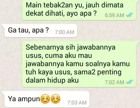 chat lucu tebak-tebakan receh Berbagai sumber