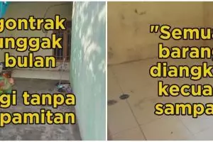 9 Potret rumah usai dikontrak 3 bulan ini bikin nyesek, perabotan dicuri dan sampah berserakan