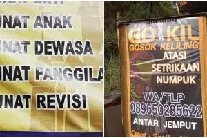 11 Tulisan lucu di spanduk promosi jasa ini isinya kreatif tapi bikin ngakak