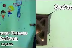 Tiktokers ini renovasi kamarnya cuma budget Rp 200 ribuan, hasilnya estetik