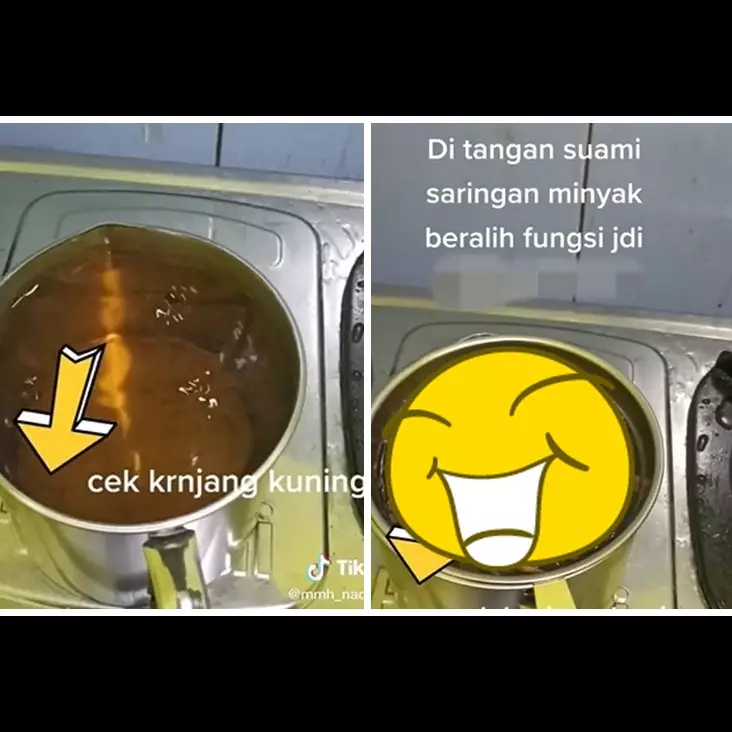 Aksi pria tunjukkan fungsi lain saringan minyak ini bikin melogo sekaligus kagum, kreatif abis