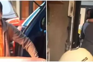 Momen haru pria mudik diam-diam beri surprise anak dan istrinya, sopir travel sampai ikutan nangis