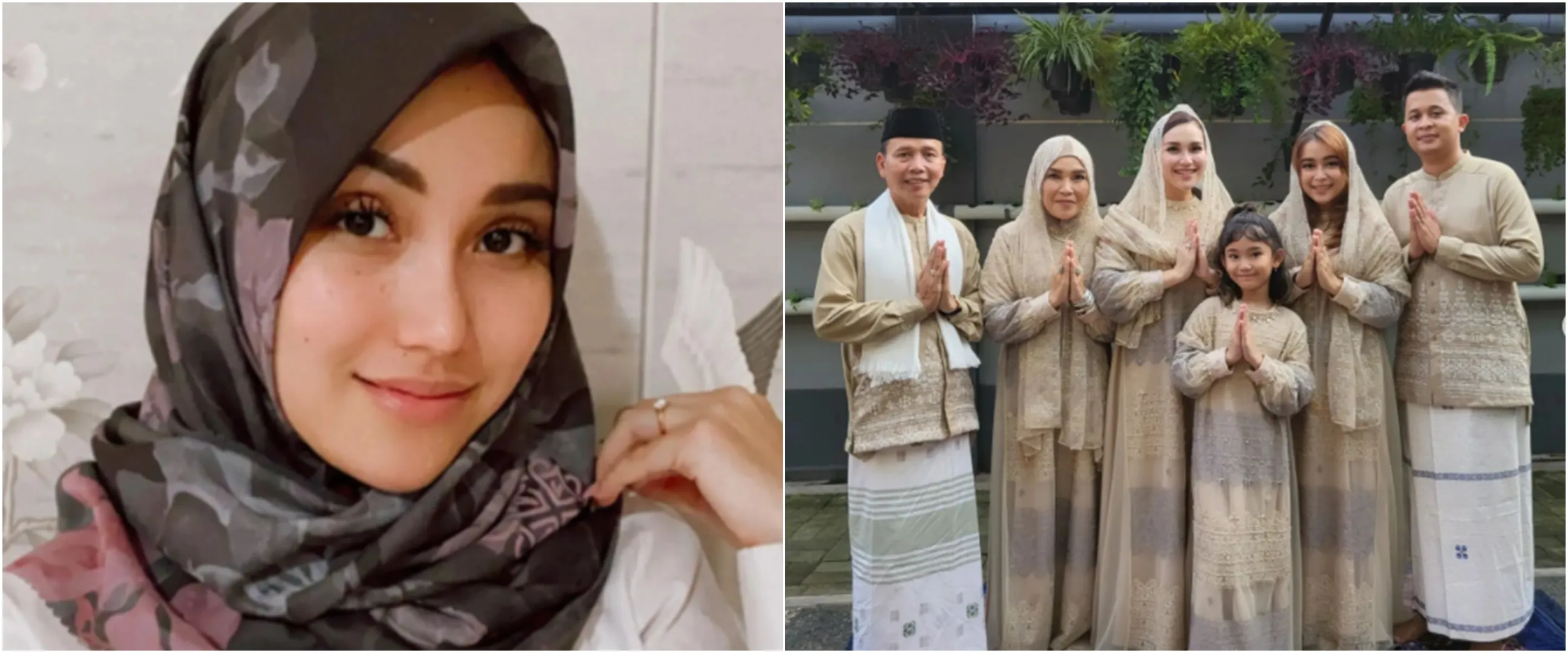 Kompak seragam bajunya, ini 11 gaya busana keluarga Ayu Ting Ting saat Idul Fitri dari tahun ke tahun