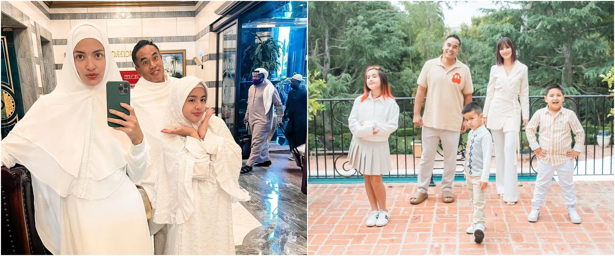 Tak melulu pakai busana muslim, intip 11 gaya Nia Ramadhani dan keluarga saat rayakan Idul Fitri