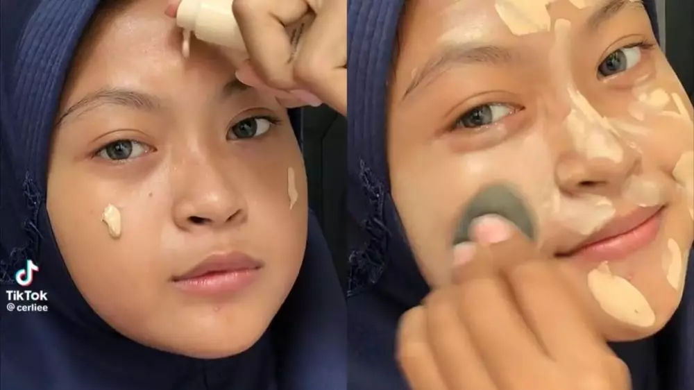 anak kecil dandan sendiri ini bikin lupa wajah aslinya © TikTok