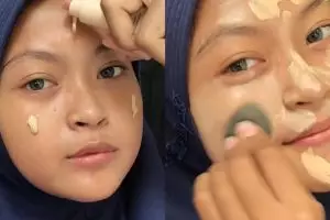Gadis cilik perlihatkan skill makeup-nya, hasil riasan tak kalah dari MUA
