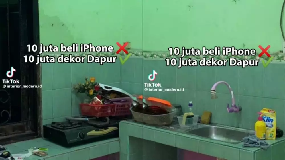 dapur kumuh ini di makeover jadi modern dan mewah © TikTok dapur kumuh ini di makeover jadi modern dan mewah © TikTok