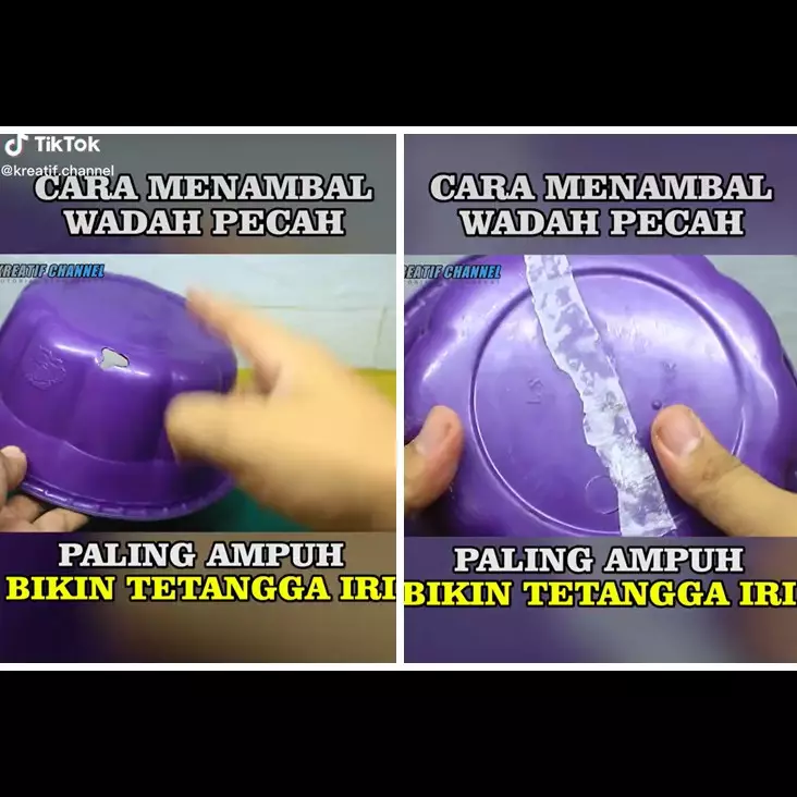 Jangan langsung dibuang, begini cara menambal baskom pecah dan bocor pakai dua alat