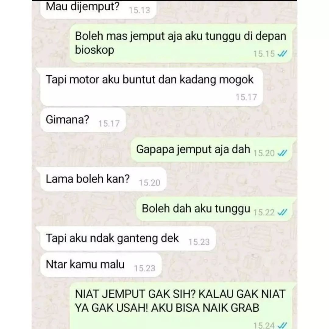 Banyak alasan, 11 chat lucu minta dijemput ini malah bikin gagal paham