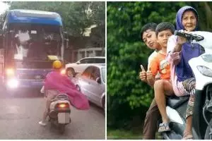 11 Momen tak terduga ketemu emak-emak di jalan ini mending automundur aja