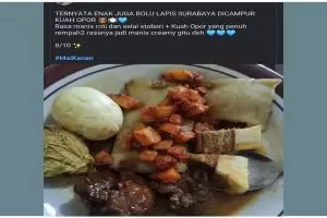 11 Potret kocak kombinasi makanan gurih dan manis ini nyeleneh abis, seleranya agak lain