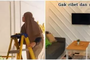 Antiribet, wanita ini dekorasi ruang tamunya jadi kelihatan mewah hanya modal Rp 50 ribu