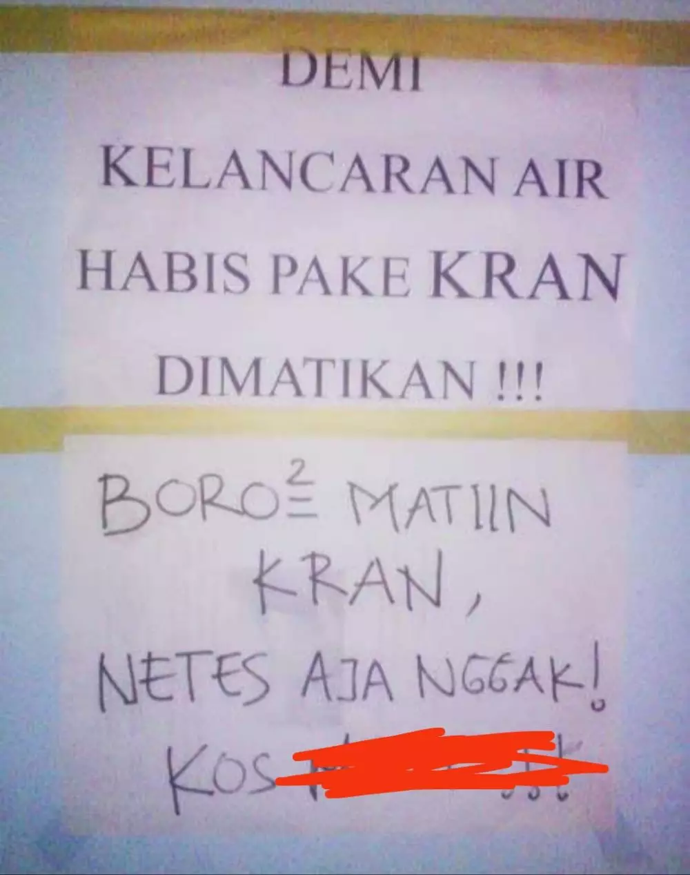 potret kocak peringatan di kos-kosan ini bisa bikin berantem © berbagai sumber