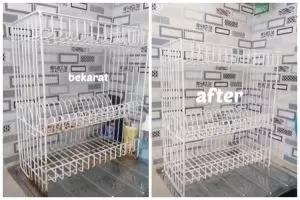 Tanpa ribet menyikat, ini cara hilangkan noda karat pada rak piring