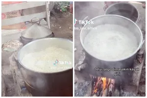 Momen menanak nasi 7 jam tak kunjung matang ini bikin warganet geger, salah masak atau hal mistis?