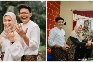 Tanpa decor dan MUA, pasangan ini gelar prosesi lamaran sederhana hanya di ruang tamu rumah