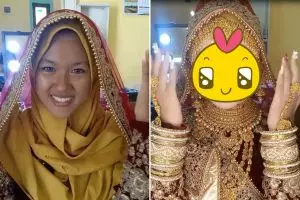 7 Potret before dan after wanita dirias MUA jadi pengantin India, perubahannya bak artis Bollywood