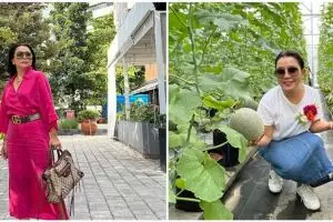 Di balik gaya Mayangsari yang glamor tak sungkan petik buah di kebun sendiri, intip 9 potretnya