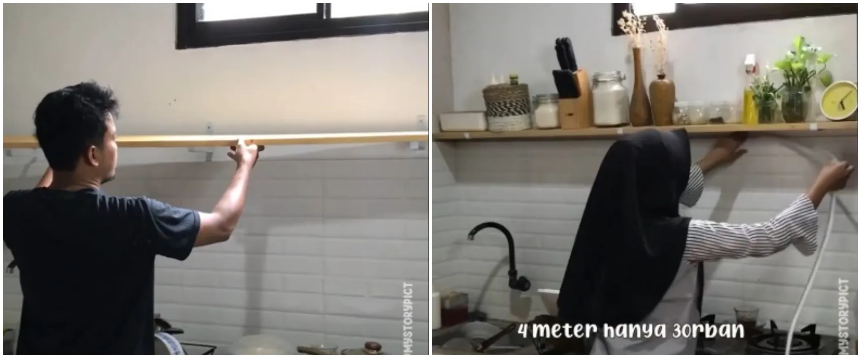 Cuma pakai 2 bahan dekor, cara bikin kitchen set low budget ini dijamin bikin dapur jadi kian estetik