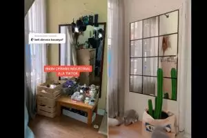 Ide dekorasi kamar agar estetik, ini trik mudah bikin cermin bergaya industrial pakai 1 alat tulis
