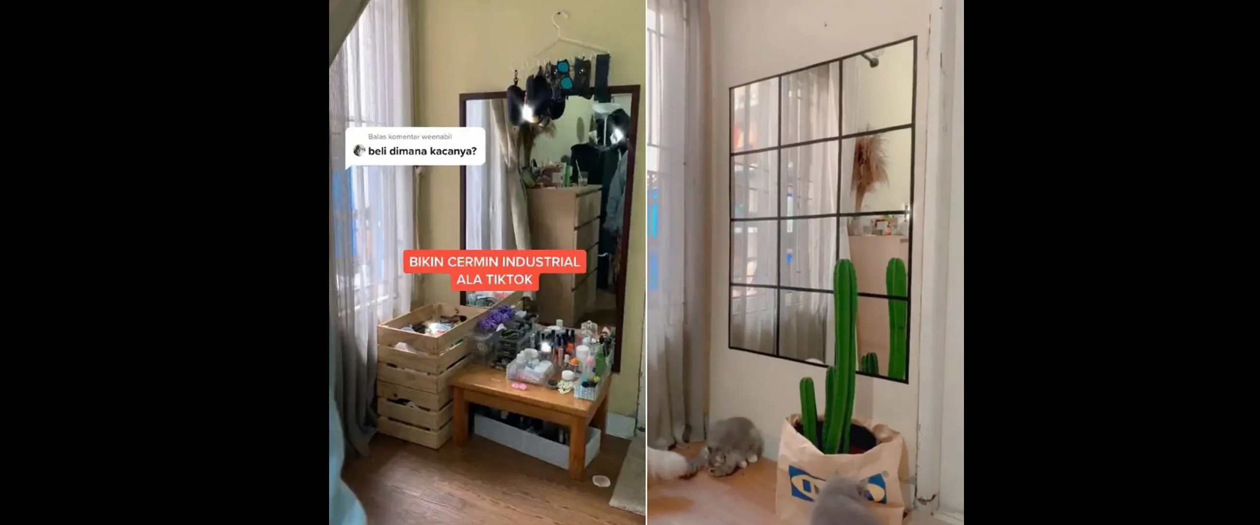 Ide dekorasi kamar agar estetik, ini trik mudah bikin cermin bergaya industrial pakai 1 alat tulis