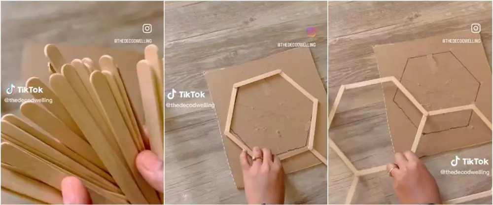 bikin hiasan dinding pakai stik eskrim © TikTok bikin hiasan dinding pakai stik eskrim © TikTok