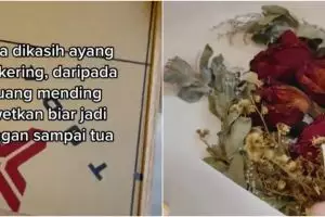 Cukup pakai limbah bunga, begini cara membuat pajangan dinding low budget bikin rumah kian estetik